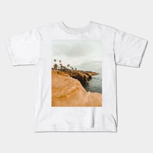 Sunset Cliffs and Palm Trees, California Kids T-Shirt